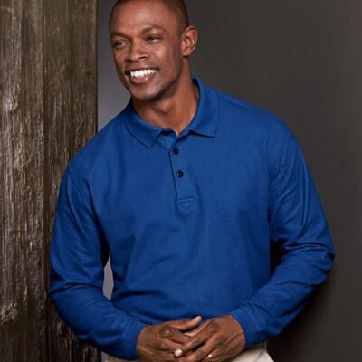 UltraClub Adult Long-Sleeve Whisper Piqué Polo Thumbnail