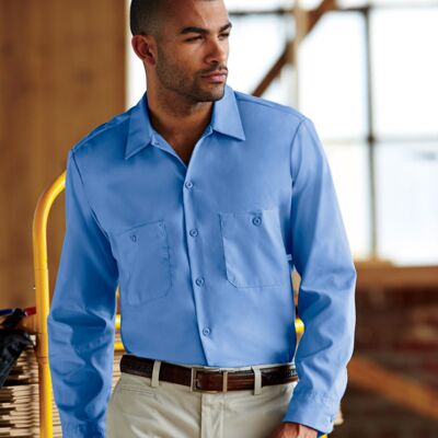 Adult Long-Sleeve Industrial Poplin Work Shirt Thumbnail