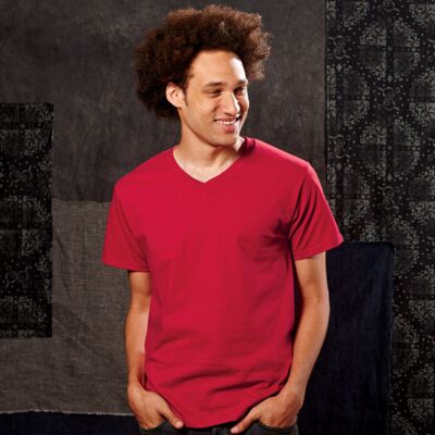 Fruit of the Loom Adult Heavy Cotton HD&reg; V-Neck T-Shirt Thumbnail