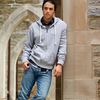 J.America Adult Tri-Blend Full-Zip Hooded Fleece Thumbnail