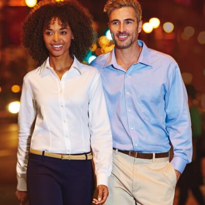 Ladies' Long-Sleeve Ring-Spun Performance Twill Thumbnail