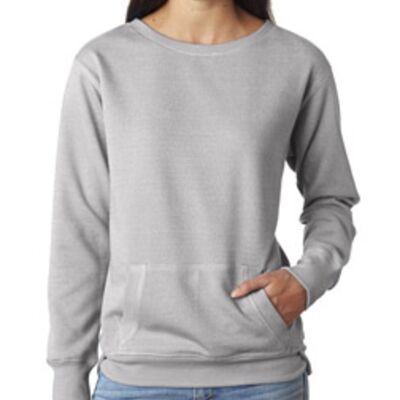 J.America Ladies' Glitter French Terry Crew Thumbnail